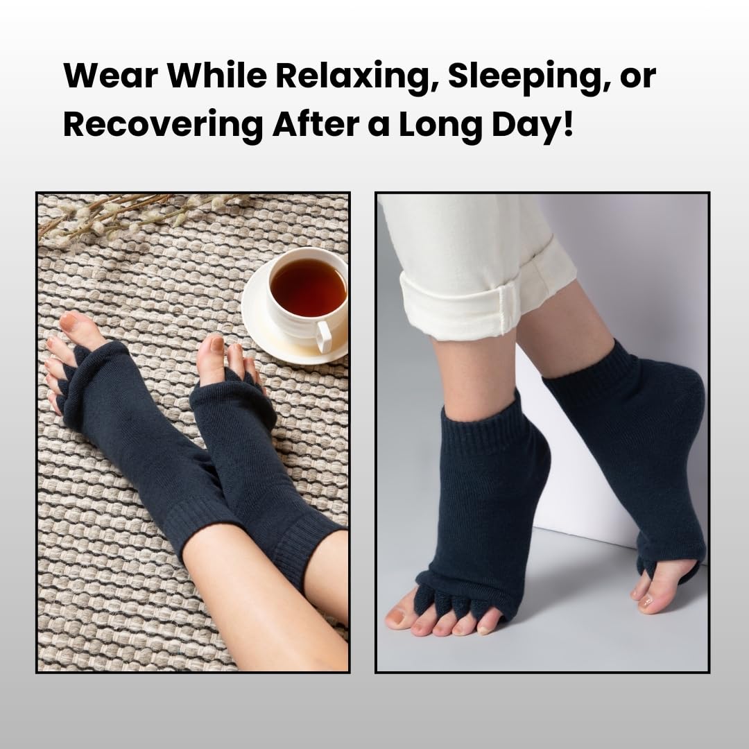 Foot Alignment Socks for Men & Women | 5 Toe Separator | Bunion Corrector | Foot Pain Relief