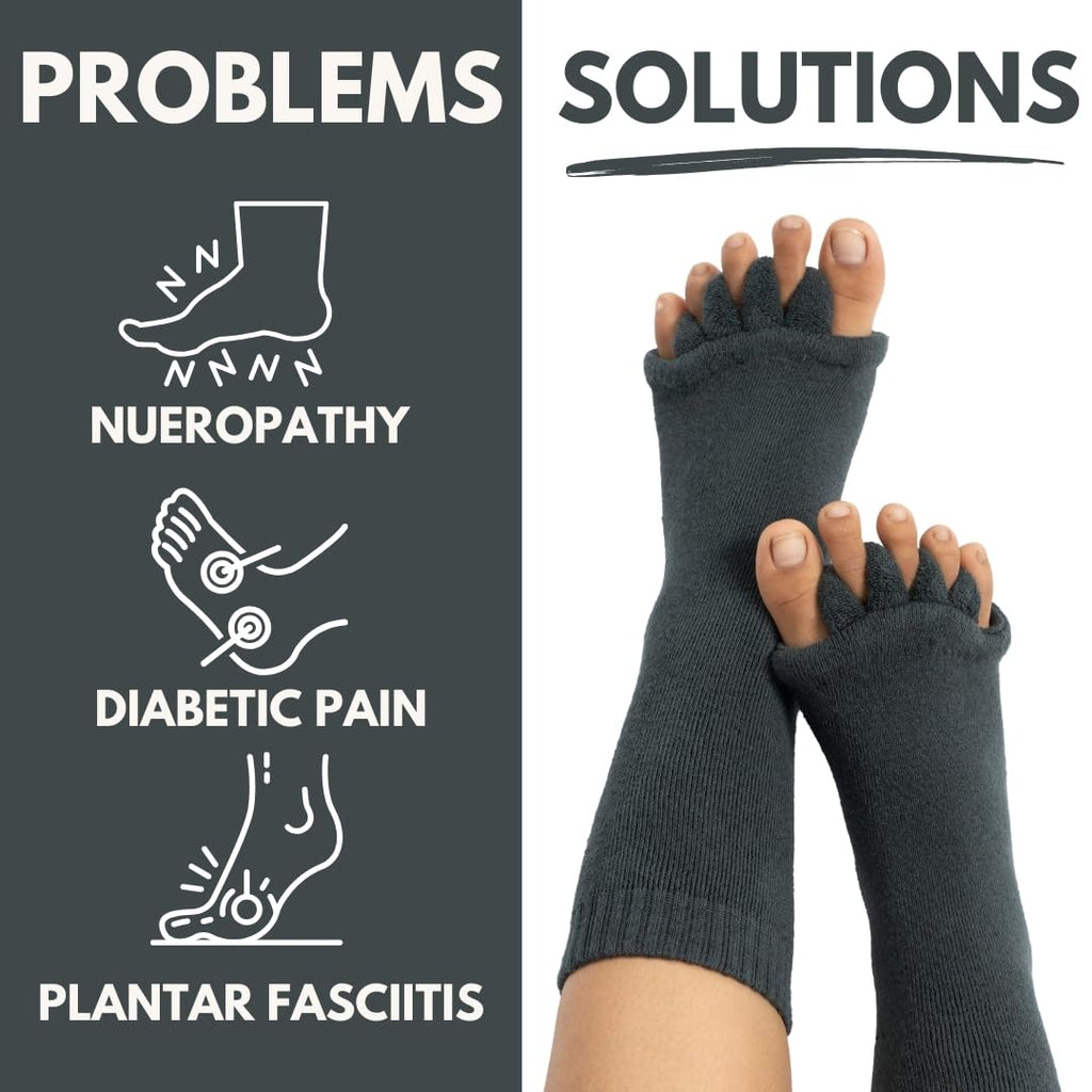 Foot Alignment Socks for Men & Women | 5 Toe Separator | Bunion Corrector | Foot Pain Relief