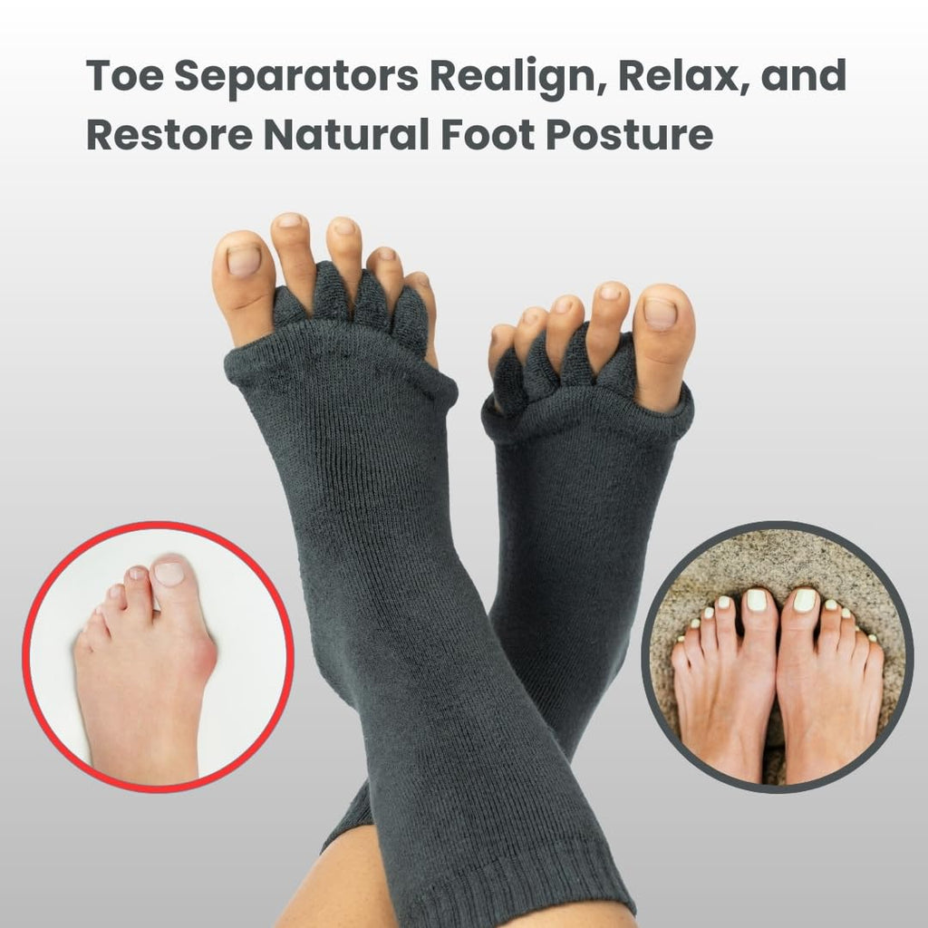 Foot Alignment Socks for Men & Women | 5 Toe Separator | Bunion Corrector | Foot Pain Relief