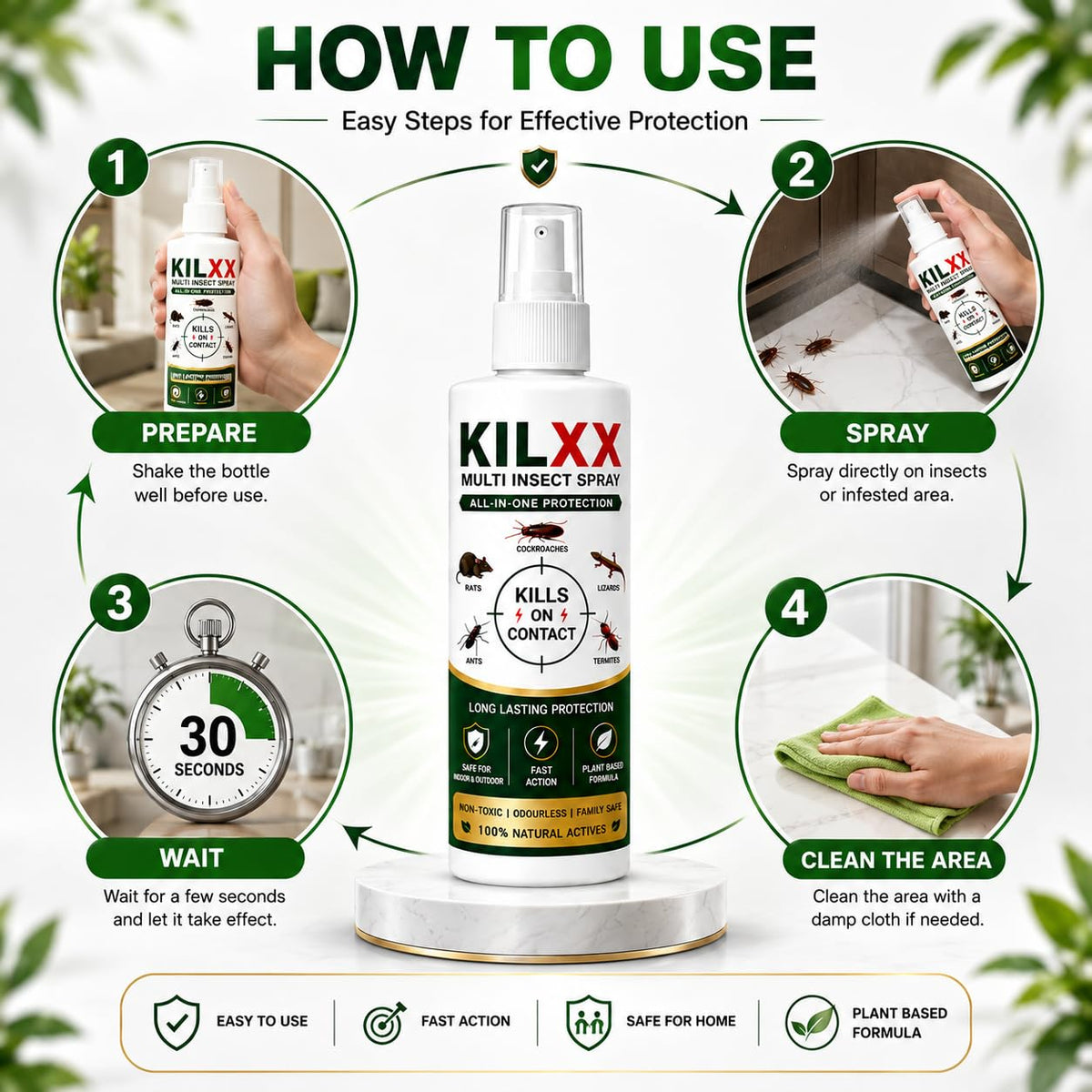 KILLX Multi-Insect Spray – Buy 1 Get 2 FREE | All-in-One Household Pest Protection