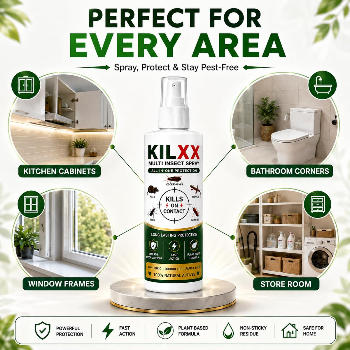 KILLX Multi-Insect Spray – Buy 1 Get 2 FREE | All-in-One Household Pest Protection