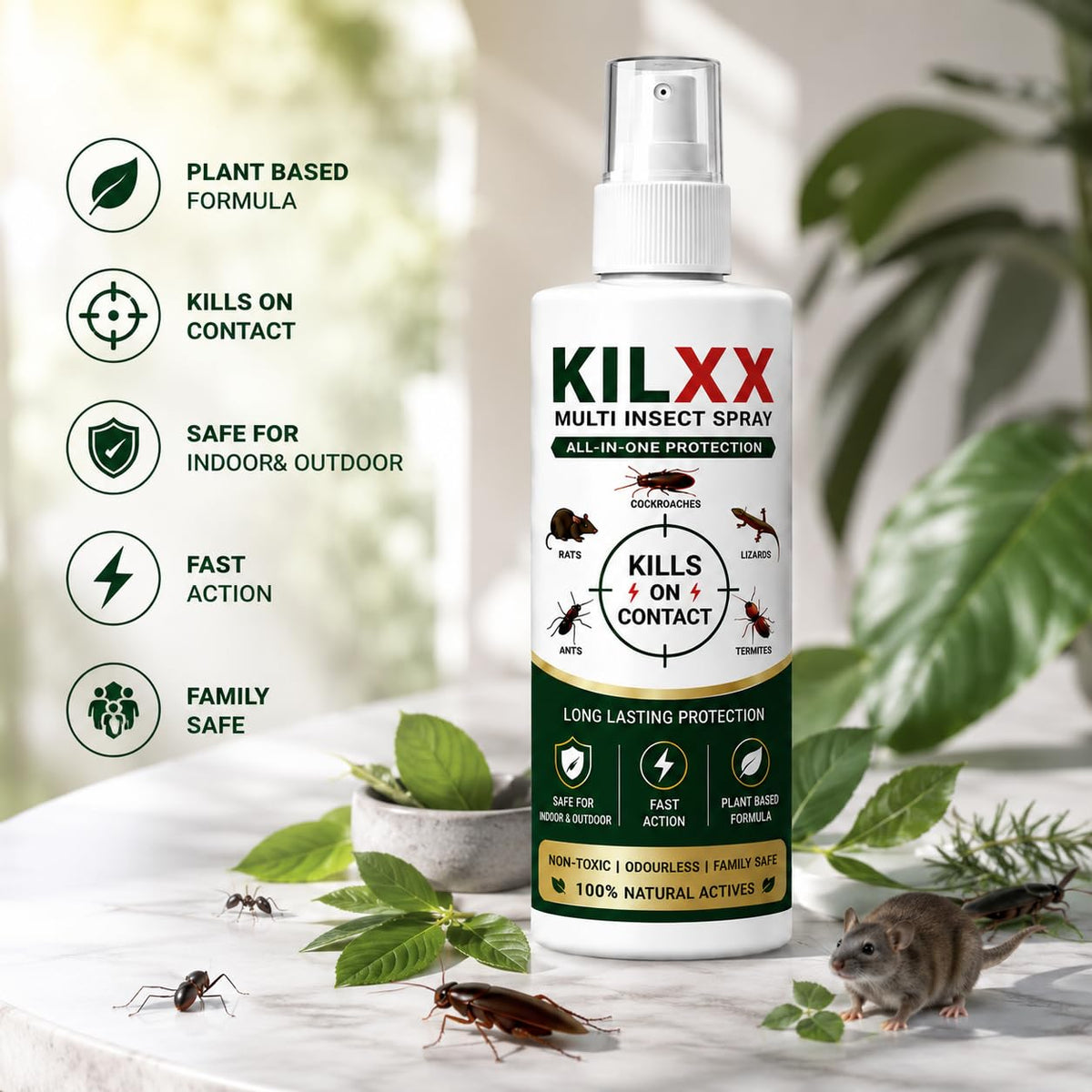 KILLX Multi-Insect Spray – Buy 1 Get 2 FREE | All-in-One Household Pest Protection