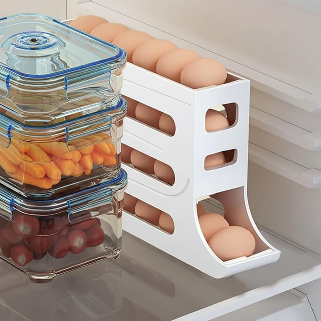 🥚 30-Egg 3-Tier Storage Box – Space-Saving Refrigerator Egg Organizer