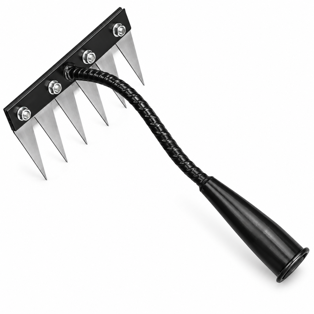 Heavy-Duty Carbon Steel Garden Rake – Multi-Purpose Soil Cultivator & Weed Remover