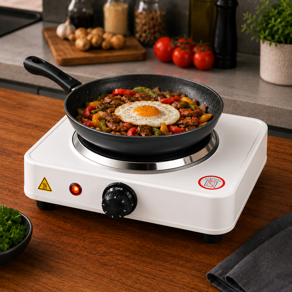 ZAMLIX 1500W Electric Cooking Stove | Portable Single Burner Hot Plate with Adjustable Temperature | Fast Heating for Home, Office & Travel