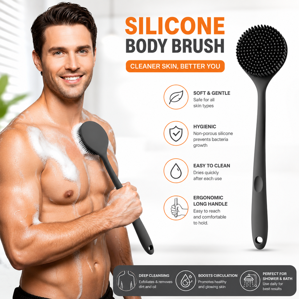 Deep Cleansing Silicone Bath Brush for Men & Women