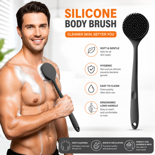 Deep Cleansing Silicone Bath Brush for Men & Women