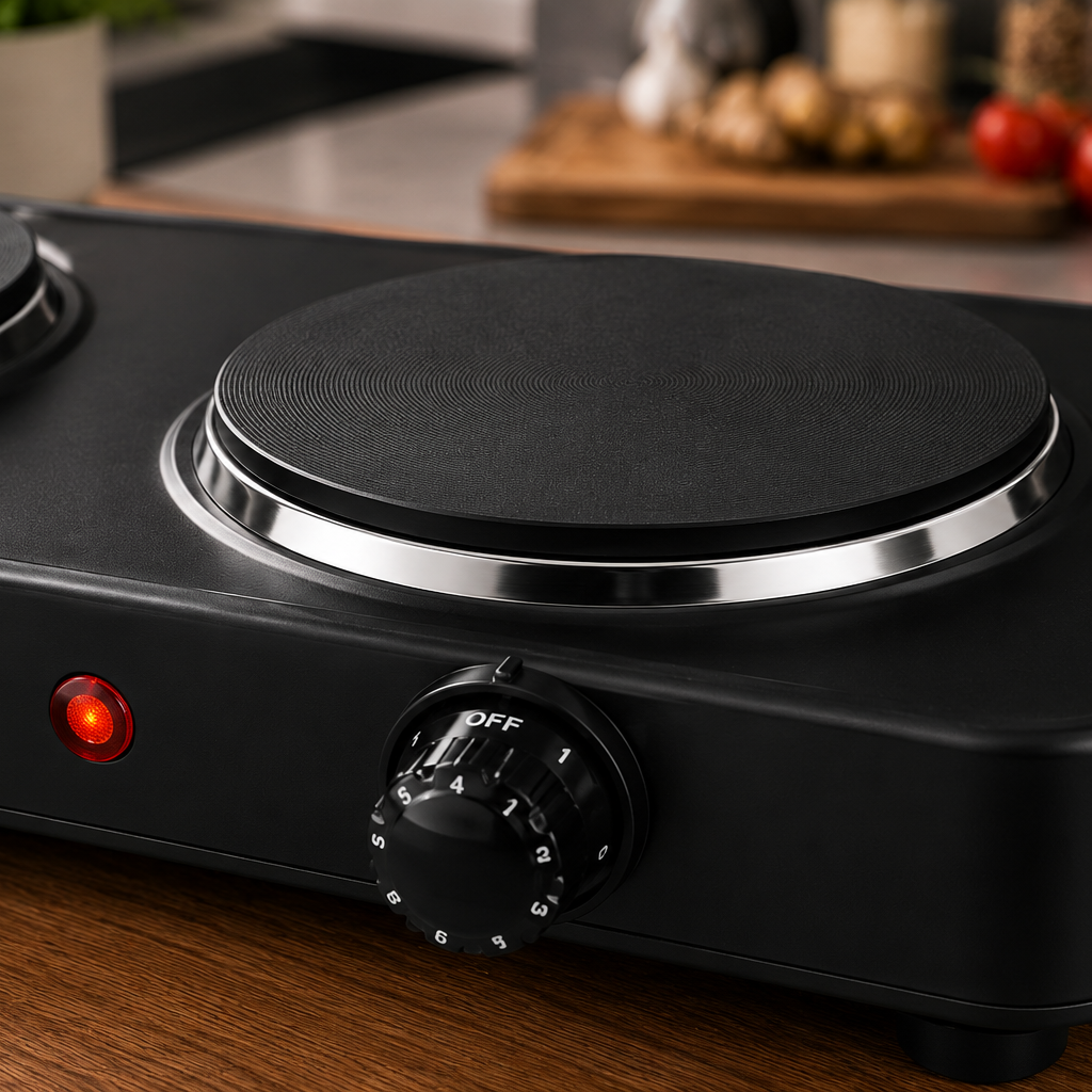 Portable Electric Hot Plate Dual Burner Cooker With 1 Year Manufacturer Warranty
