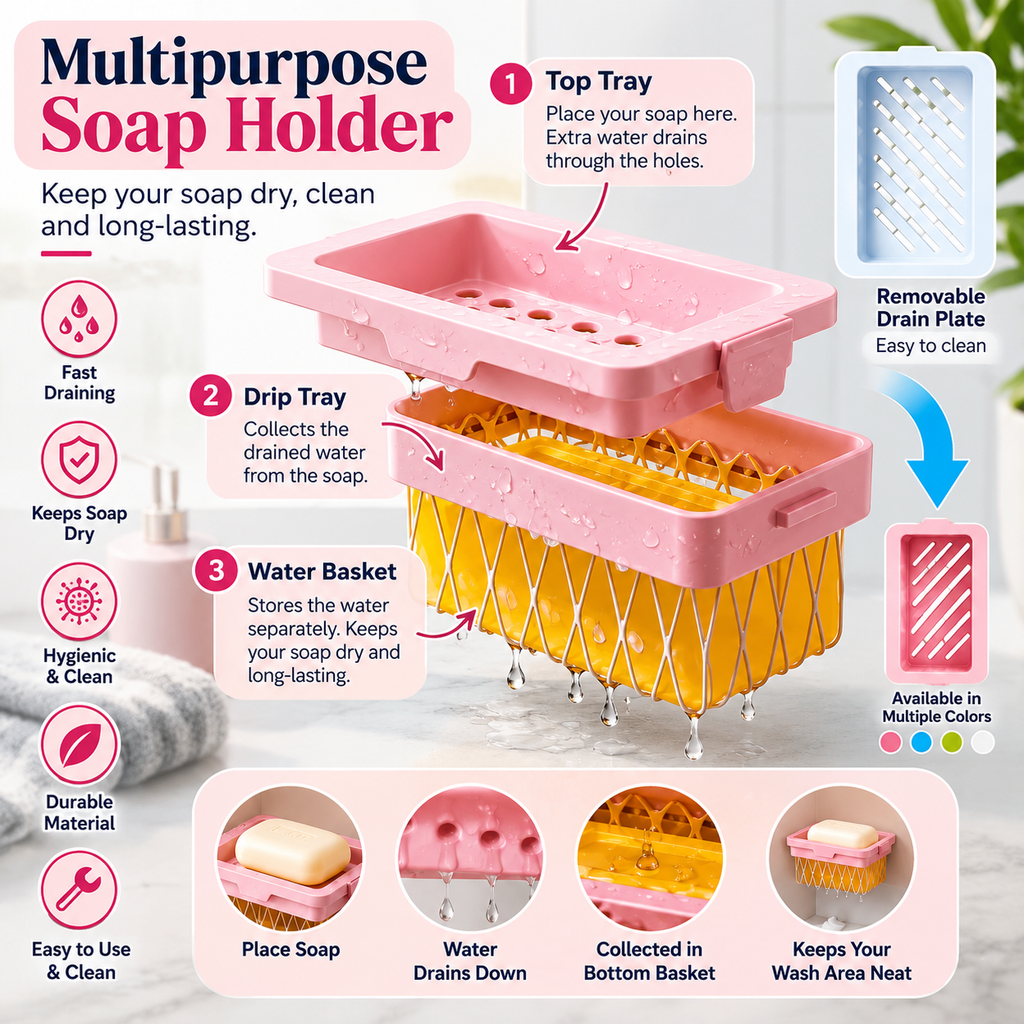 Zamlix™ Smart Self-Draining Soap Holder