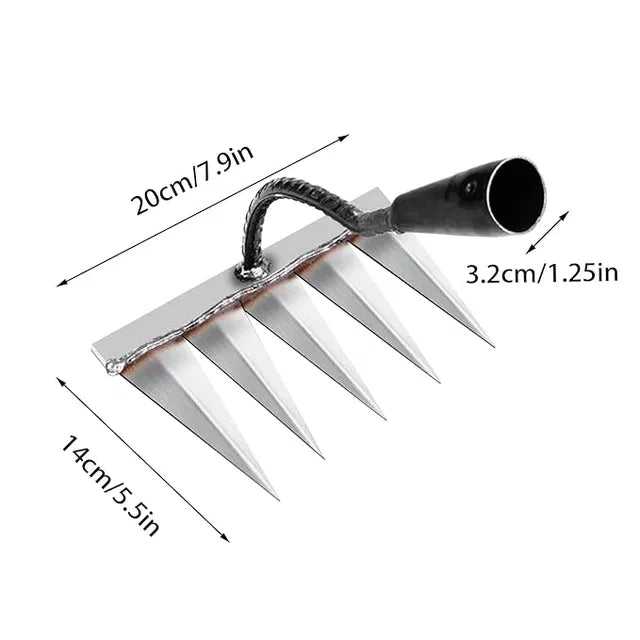 Heavy-Duty Carbon Steel Garden Rake – Multi-Purpose Soil Cultivator & Weed Remover