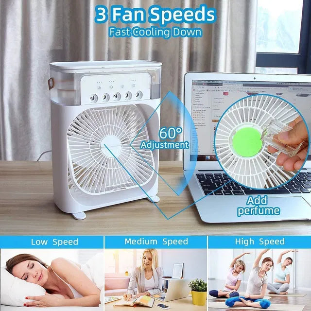 Portable USB Mini Air Cooler Fan with Humidifier for Personal Cooling